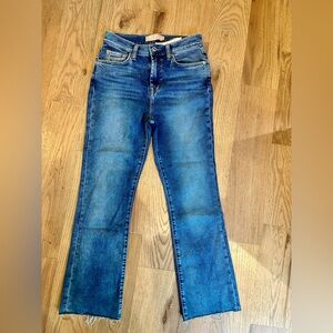 7 For All Mankind's Luxe Vintage High-Rise Slim Kick Cropped Jeans - Size 26